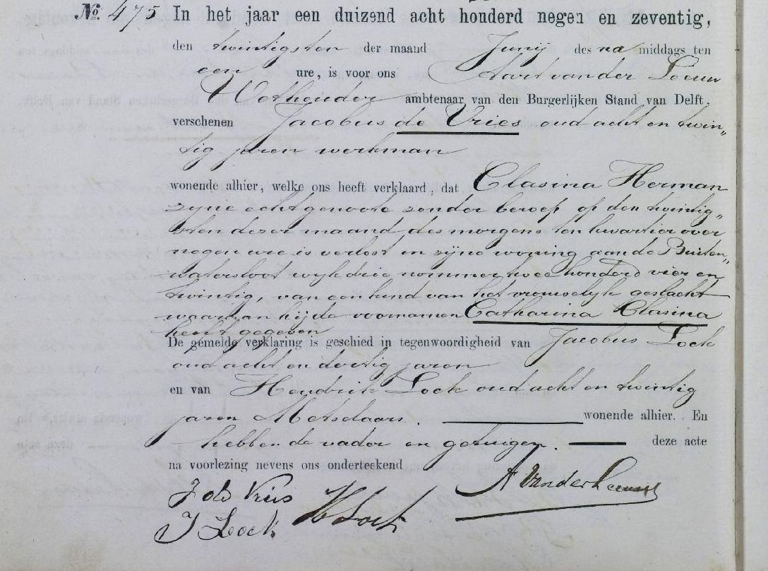 Klik voor foto in apart venster de_vries_catharina_1879_geboorteakte.jpg