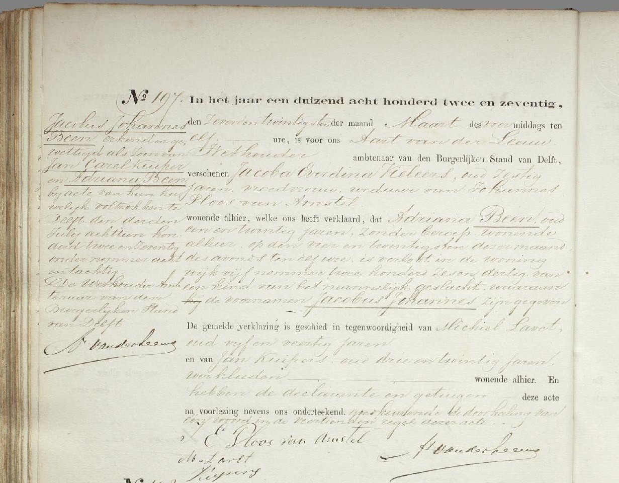 Klik voor foto in apart venster kuiper_jacobus_1872_geboorteakte.jpg